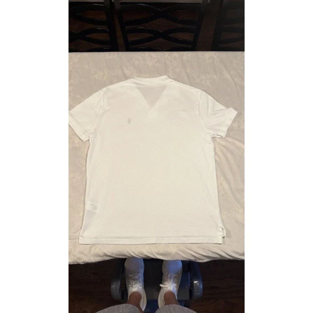 Polo Ralph Lauren Custom Fit American Flag Logo White Polo Size L Golf Casual